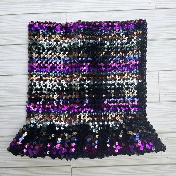 Sequin Vintage Nordstrom Creations Purple Mermaid Halter Top - Picture 1 of 9